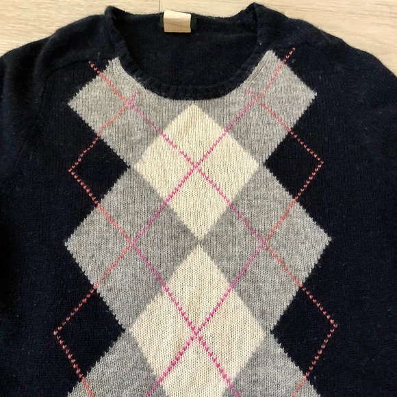 J.Crew Argyle Long Sleeve Wool Cashmere Sweater - Picture 12 of 16